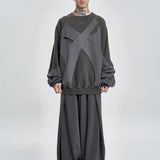 【AJOBYAJO】Paneled Washed Sweatshirt