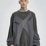 【AJOBYAJO】Paneled Washed Sweatshirt