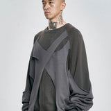【AJOBYAJO】Paneled Washed Sweatshirt