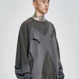 【AJOBYAJO】Paneled Washed Sweatshirt