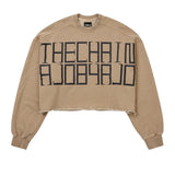 【AJOBYAJO】"THE CHAIN" Washed Cropped Sweatshirt (MOCHA)