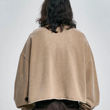【AJOBYAJO】"THE CHAIN" Washed Cropped Sweatshirt (MOCHA)