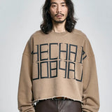 【AJOBYAJO】"THE CHAIN" Washed Cropped Sweatshirt (MOCHA)