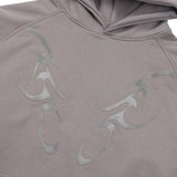 【AJOBYAJO】Tribal AJO Applique Cropped Hoodie (CHARCOAL)