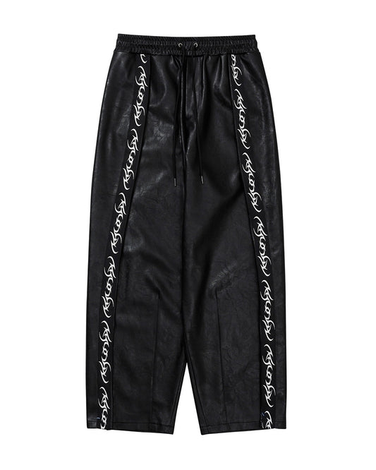 【AJOBYAJO】VEGAN LEATHER ONE TUCK PANTS