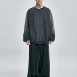 【AJOBYAJO】 Paneled Denim Sweatshirt