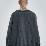 【AJOBYAJO】 Paneled Denim Sweatshirt