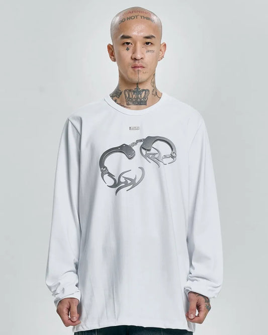 【AJO AJOBYAJO】22FW★ Warning Long Sleeves T-Shirt Warning Long Sleeves T-Shirt [BLACK] - AJOBYAJO