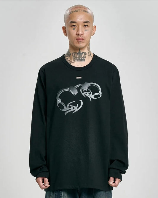 【AJOBYAJO】Tribal AJO Handcuffs Long Sleeves T-Shirt (BLACK)
