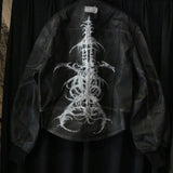 17.dhc 1 of 1 hand painted leather biker jacket