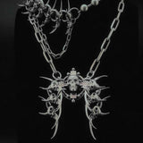 "Black Painting II " Dark Skull Pendant Necklace