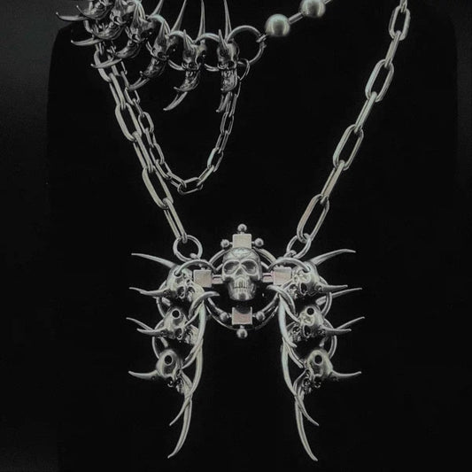 【IIIMIII】Black Painting II Dark Skull Pendant Necklace