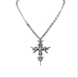"Black Painting" II Dark Thorn Cross Necklace