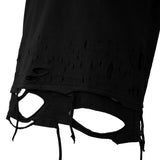 BOXY FIT LAYERED DAMAGE TEE (Black)