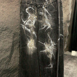 17.dhc 1 of 1 hand painted double-waisted jeans