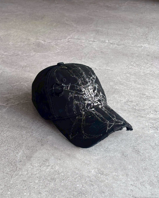 【XIVX】HANDMADE 1 OF 1 PAINTING DESTROYED CAP No.004