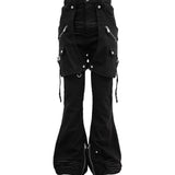 SIDE BELT DOCKING FLARE PANTS (Denim)