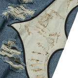 【THUG CLUB】TC Leather Washing Denim Pants (War Ver.) BLUE