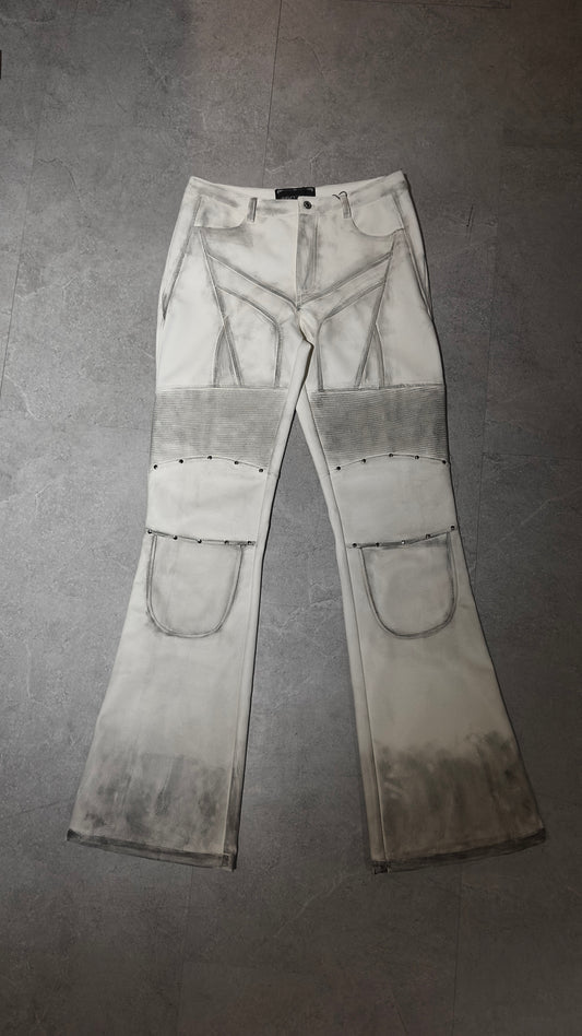 【REGEN ZONE】BIKER WASHED LEATHER PANTS
