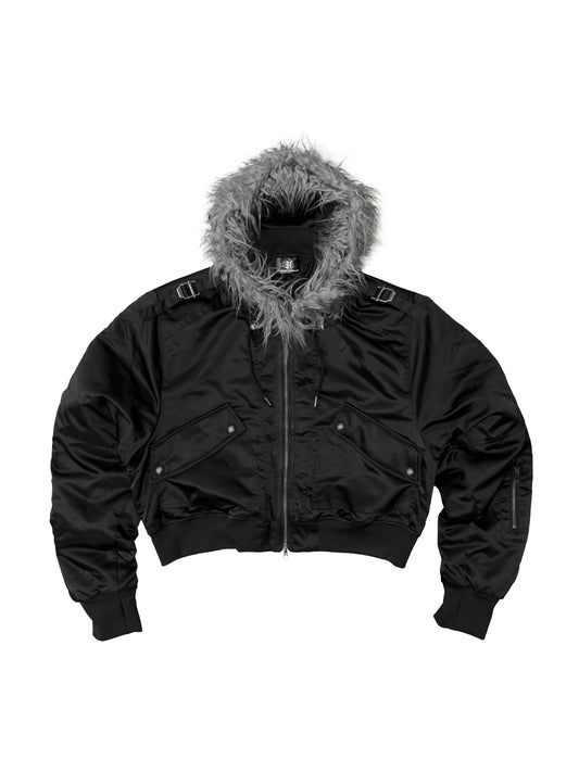 【ROSEN KREUZ】CROPPED 2WAY FUR HOOD MA-1 (2 color)