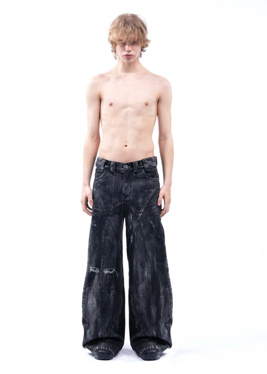 【NO FAITH STUDIO】BLACK ARTISANAL DUNE DENIM