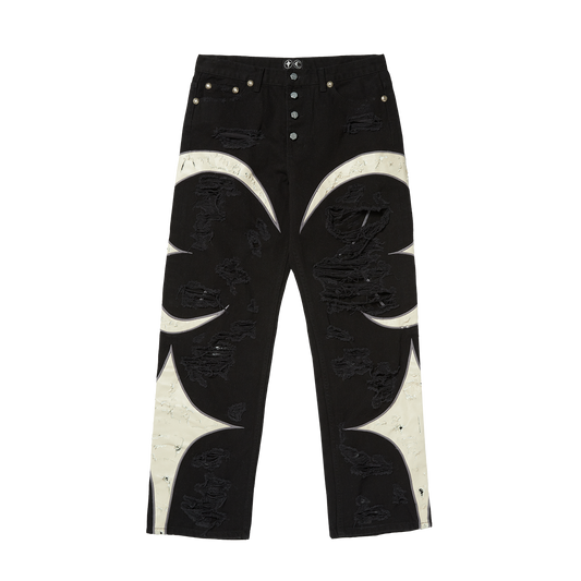 【THUG CLUB】TC Leather Washing Denim Pants (War Ver.) BLACK