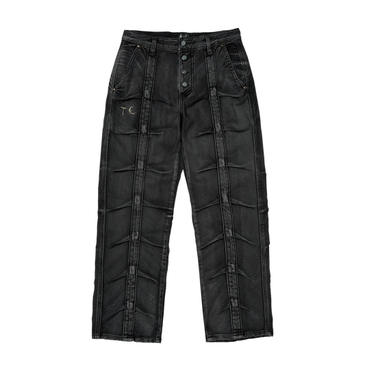 【THUG CLUB】Line GOB Denim Pants (black)