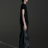 ZIP WIDE BAGGY PANTS (COATING)