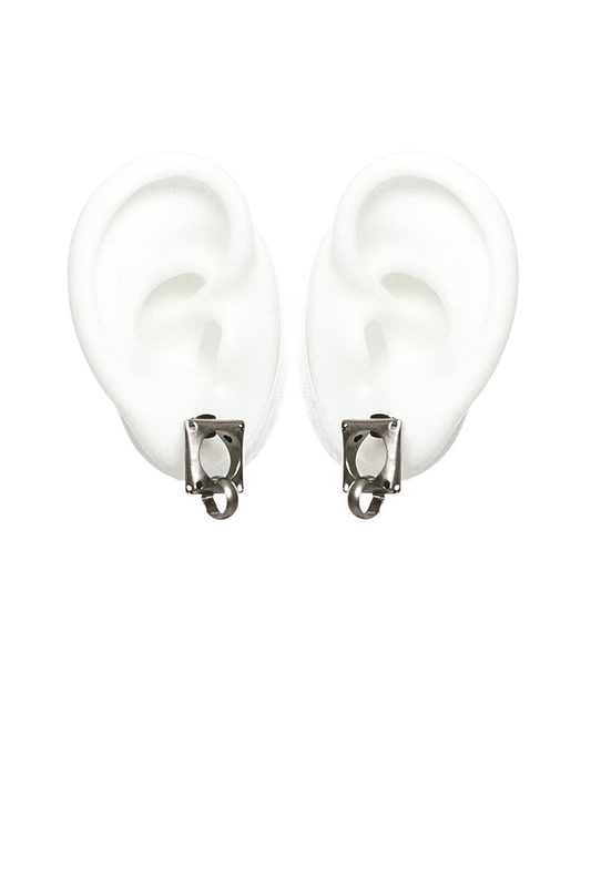 【IIIMIII】IIIMIII BrokenWeb I Square Earrings 
