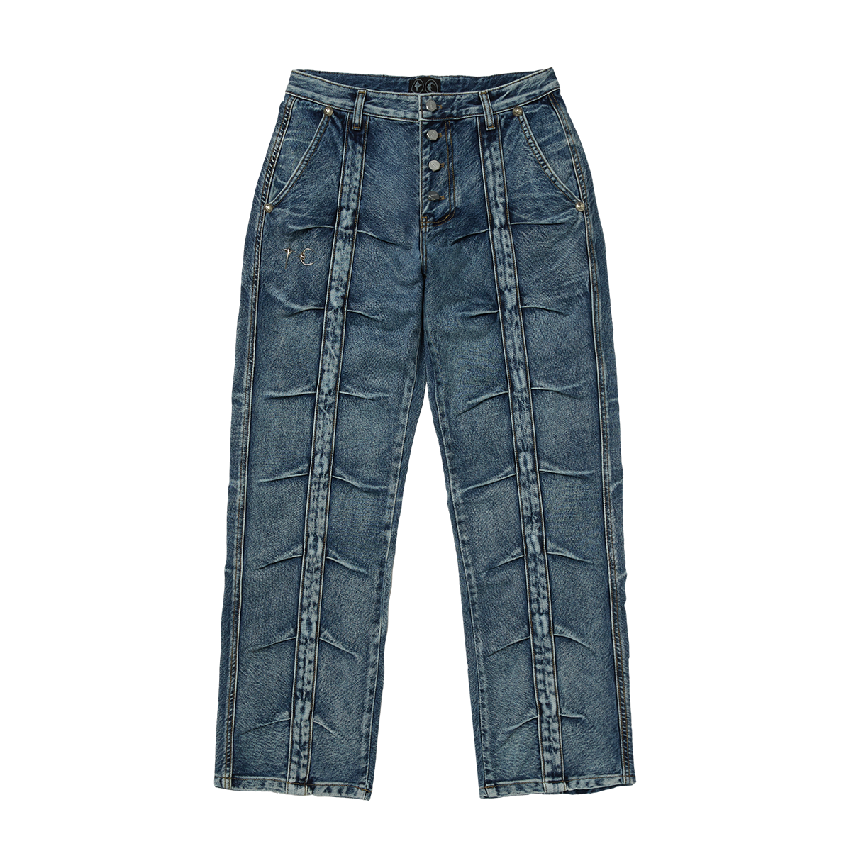 【THUG CLUB】Line GOB Denim Pants (blue)