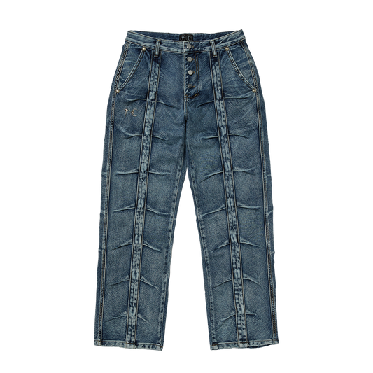 【THUG CLUB】Line GOB Denim Pants (blue)