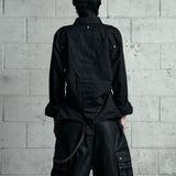 BACK CROSS CROPPED SHIRT BLACK