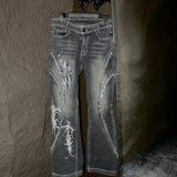 17.dhc 1 of 1 hand painted flared jeans