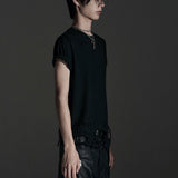 BOXY FIT LAYERED DAMAGE TEE (Black)