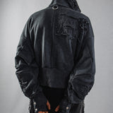 【BOHEME RIOTS】"GEN-2 PATCHED THRASHED HOODIE