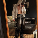 【VEINDALS】DISTRESSED ZIP UP HOODIE