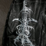 17.dhc 1 of 1 hand painted leather biker jacket
