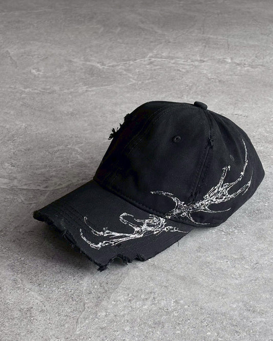 【XIVX】HANDMADE 1 OF 1 PAINTING DESTROYED CAP No.005