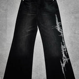 【XIVX】HANDPAINTED "Cyberpsychosis“ FLARED DENIM