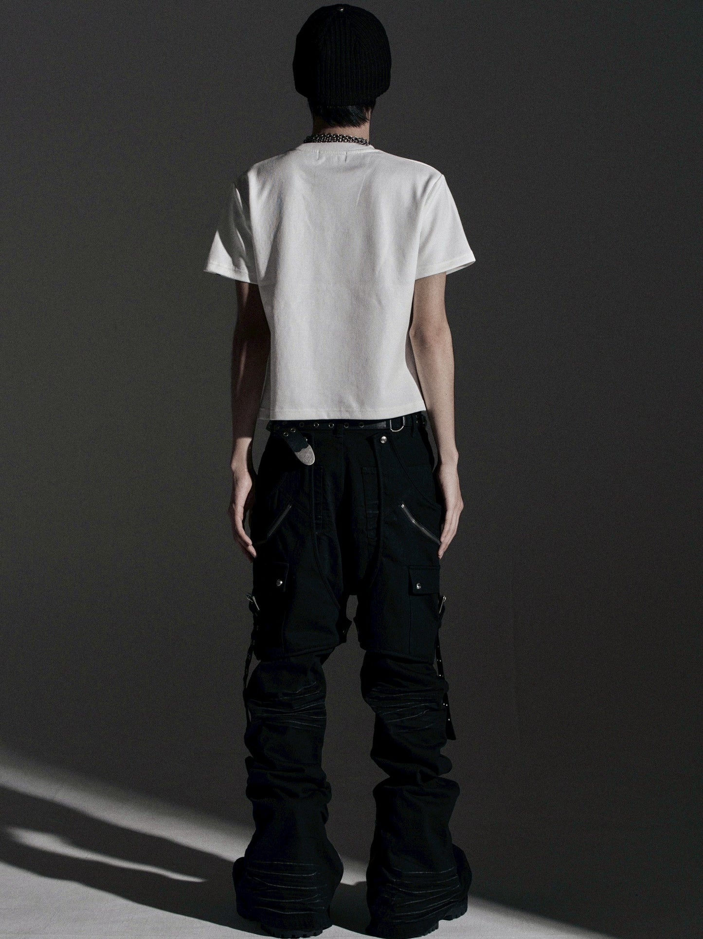 【ROSEN KREUZ】SIDE BELT DOCKING FLARE PANTS (Denim)