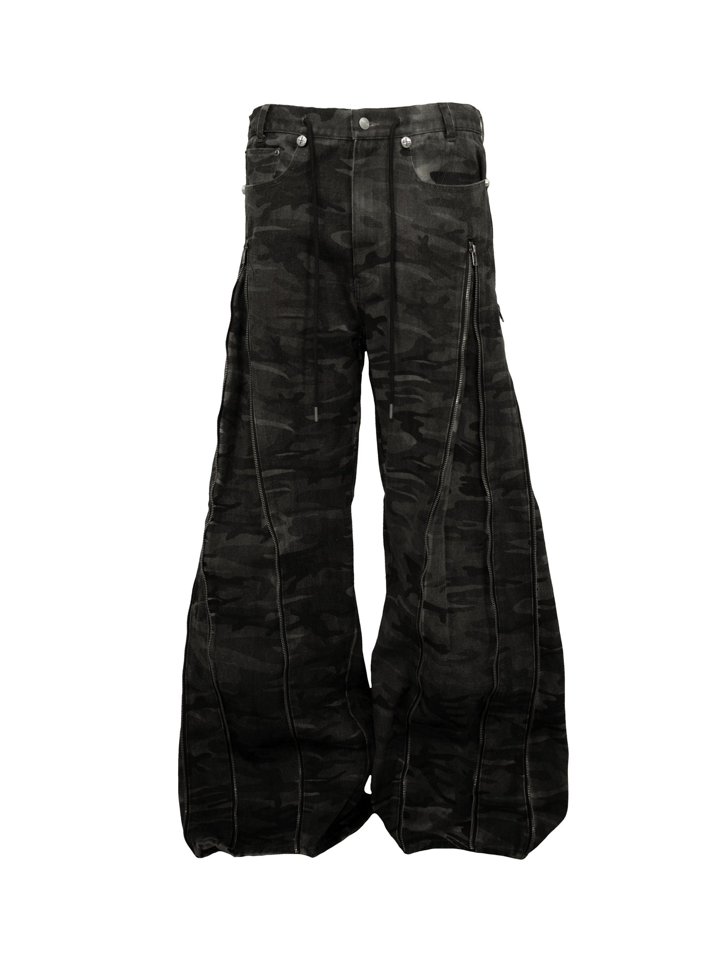 【ROSEN KREUZ】ZIP WIDE BAGGY PANTS (CAMOU)