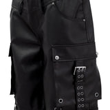 DOUBLE WAIST LEATHER SHORT PANTS