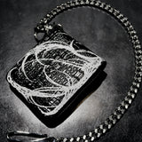 17.dhc 1 of 1 hand painted bifold wallet with chain