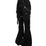SIDE BELT DOCKING FLARE PANTS (Denim)