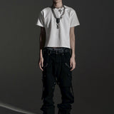 SIDE BELT DOCKING FLARE PANTS (Denim)