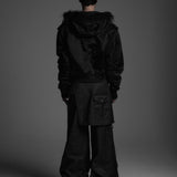 DOCKING SKIRT FLARE WIDE PANTS ( WAXED BLACK )