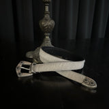 Pure white fur carved belt