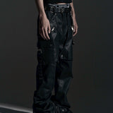 【ROSEN KREUZ】SIDE BELT DOCKING FLARE PANTS (Coating)