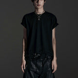 BOXY FIT LAYERED DAMAGE TEE (Black)