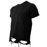 BOXY FIT LAYERED DAMAGE TEE (Black)